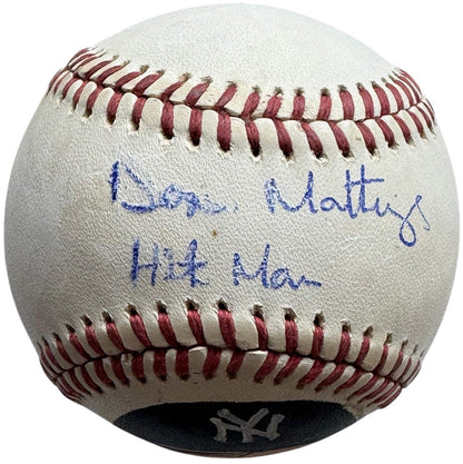Don Mattingly Autographed Official American League Hand Painted Baseball (Jsa)