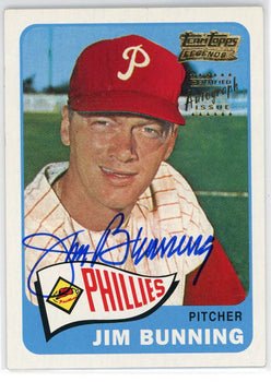 Jim Bunning Autographed 2002 Topps Archive Team Topps Legends Card #20