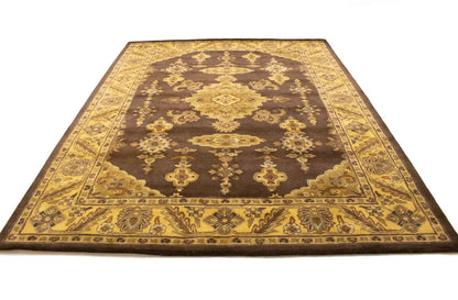 Hand-Tufted Dark Brown Classic Floral Rug