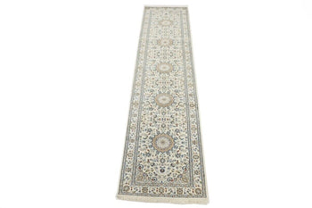 Handmade Indo-Nain Runner Rug Classic Floral