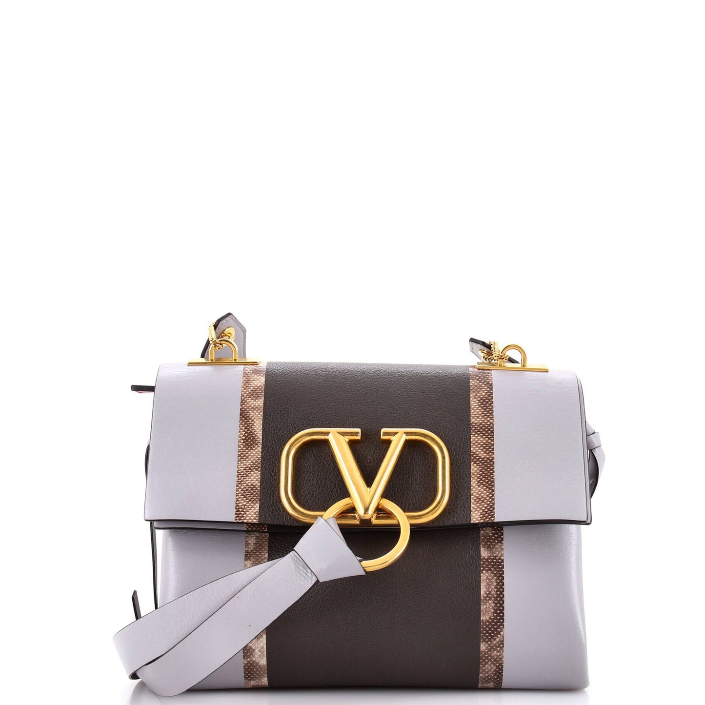 Valentino Garavani Vring Shoulder Bag Printed Leather Small