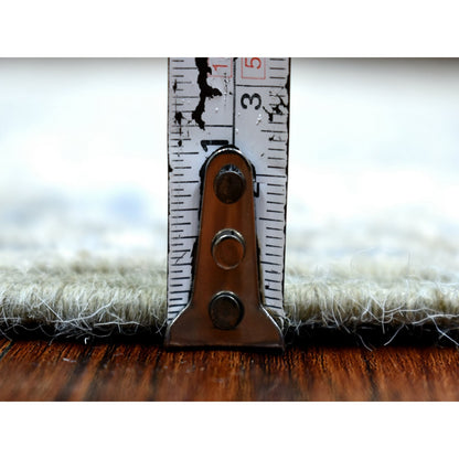 2'5"X11'7" Hand Knotted Gray Afghan Peshawar Wool Runner Rug