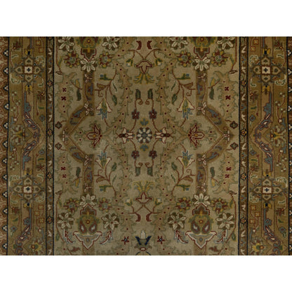 2'10"X12' Brown Tebraz Revival New Zealand Wool Hand Knotted Runner Rug