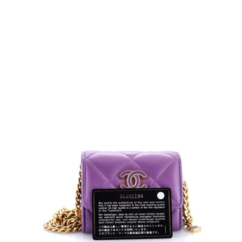 Chanel Pending Cc Card Holder On Chain Quilted Lambskin