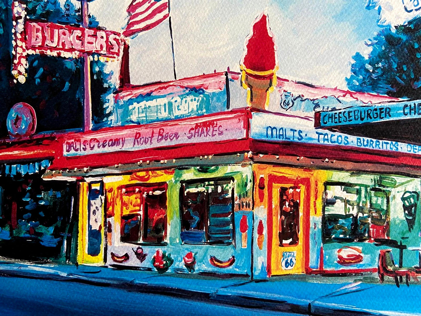 Museum Bob Dylan Lithograph "Route 66" Numbered Art