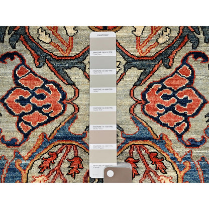 2'9"X9'10" Castle Gray Bijar Garus Design All Wool Hand Knotted Runner Rug
