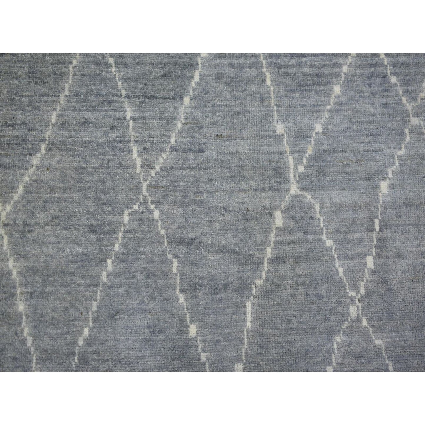 8'6"X11'6" Gray, Hand Knotted, Moroccan Berber, Soft Wool Rug