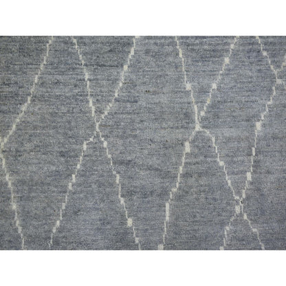 8'6"X11'6" Gray, Hand Knotted, Moroccan Berber, Soft Wool Rug