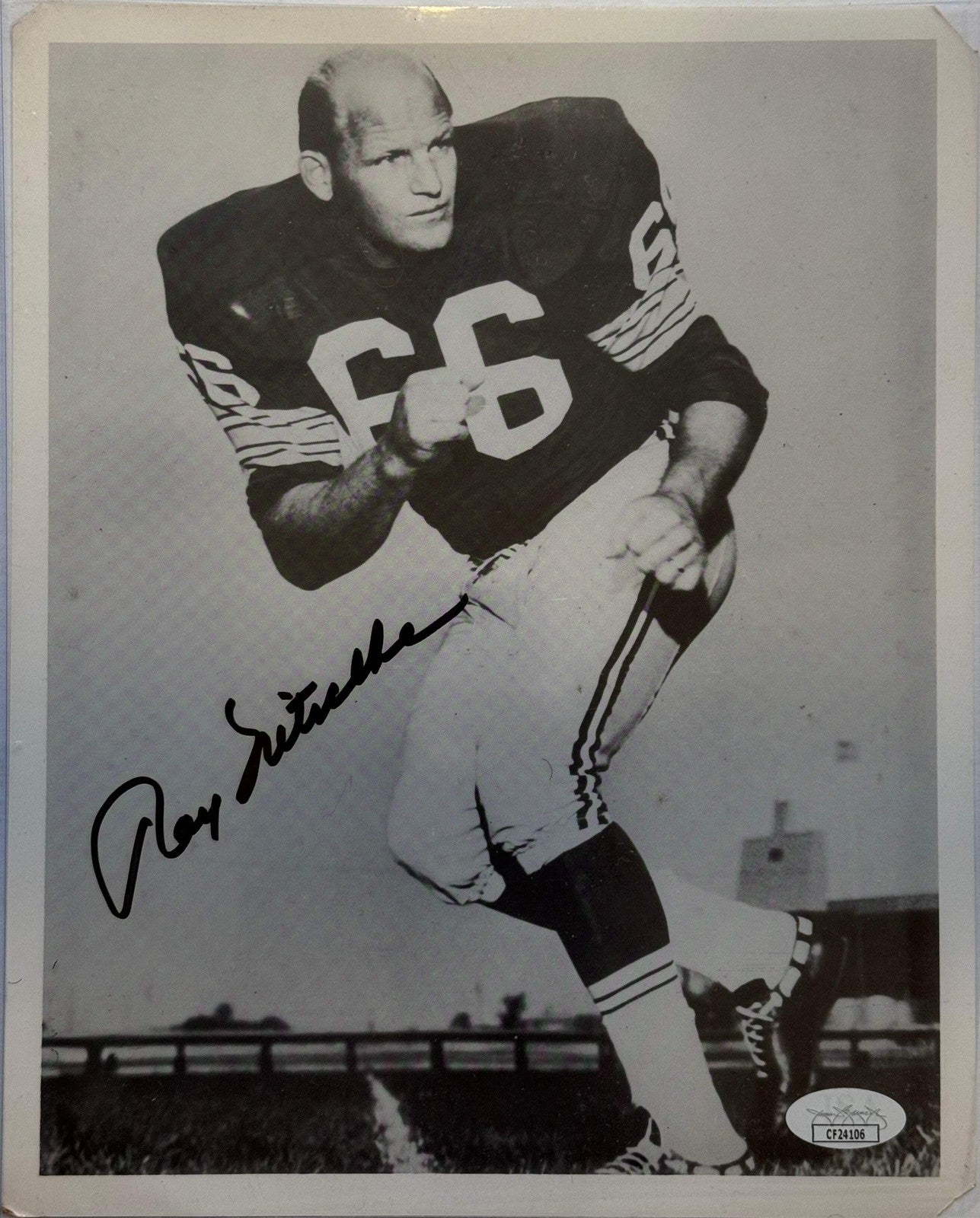 Ray Nitschke Autographed Packers 8X10 Football Photo (Jsa)