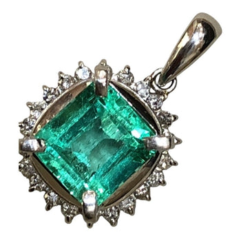 Emerald Pendant Top Pt900 Platinum Pt