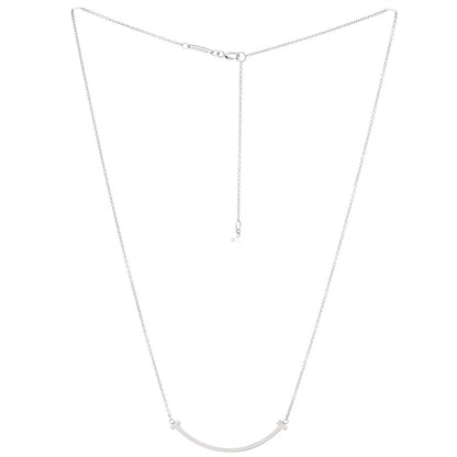 Tiffany & Co. T Smile Pendant Necklace 18K White Gold Small