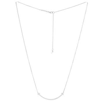 Tiffany & Co. T Smile Pendant Necklace 18K White Gold Small