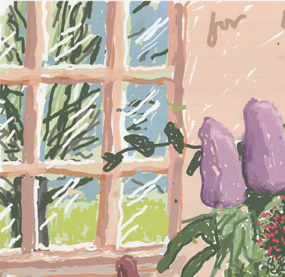 David Hockney For Louisiana " Giclee Pop Art Green, Blue, Purp