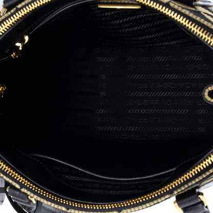 Prada Symbole Galleria Double Zip Tote Jacquard Small
