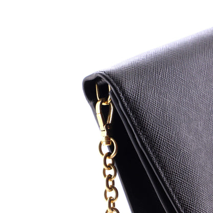 Mini Prada Wristlet Wallet on Chain Saffiano Leather