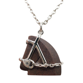 Hermes Cheval Necklace Metal Wood