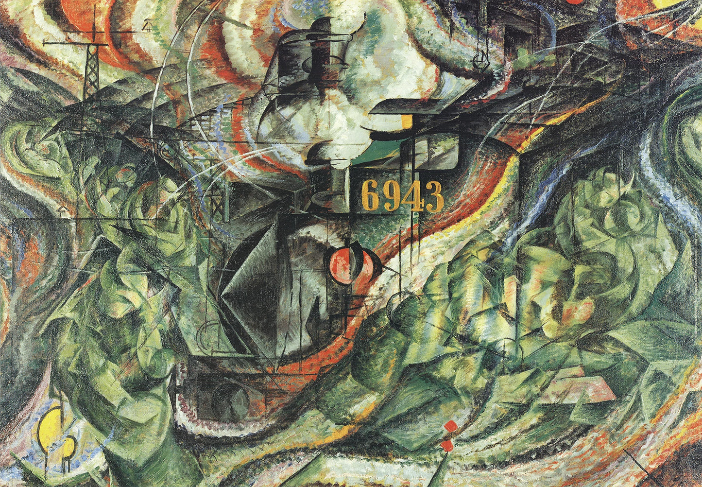 Umberto Boccioni The Farewells " Offset Lithograph Contemporary Green, O