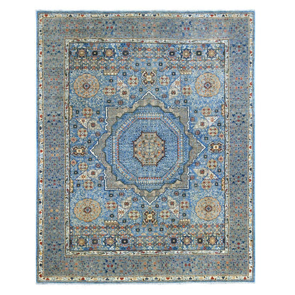 8'X9'8" Blue 14Th Century Mamluk Dynasty Pattern Hand Knotted Wool Rug