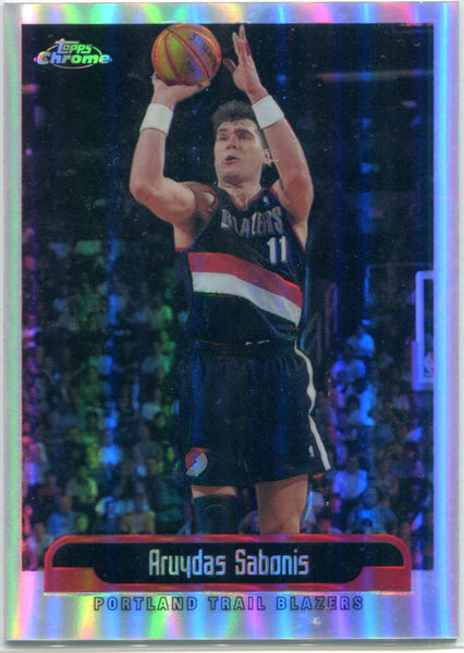 Aruydas Sabonis 2000 Topps Chrome Refractor Card