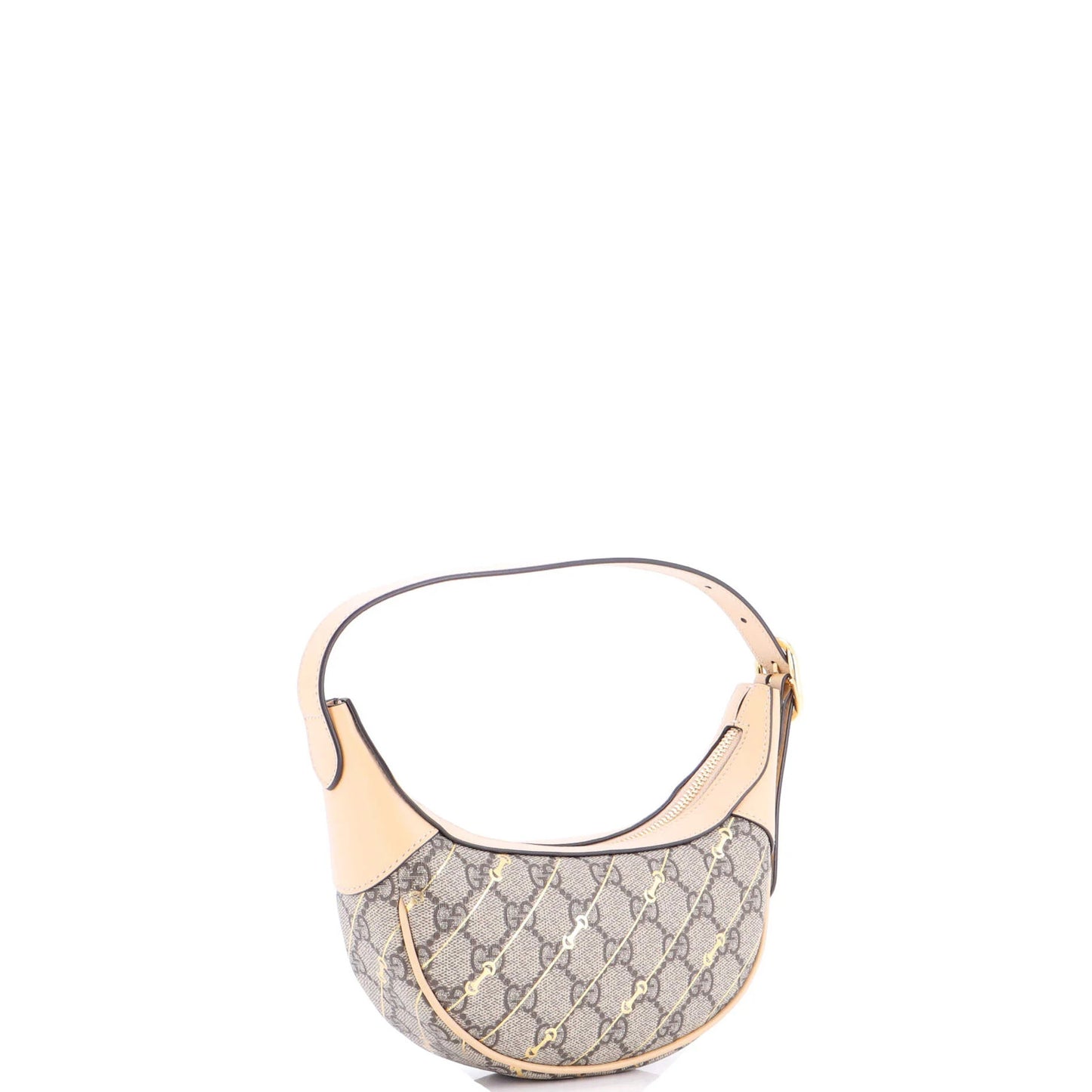 Gucci Ophidia Half Moon Bag Print Gg Coated Canvas Mini