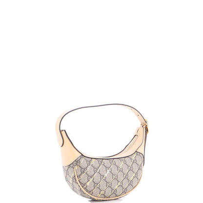 Gucci Ophidia Half Moon Bag Print Gg Coated Canvas Mini