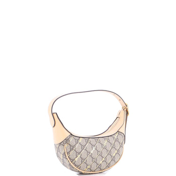 Gucci Ophidia Half Moon Bag Print Gg Coated Canvas Mini