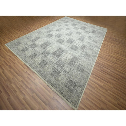 10'2"X14' Beige Ancient Garden Design Hand Knotted Pure Wool Oriental Rug