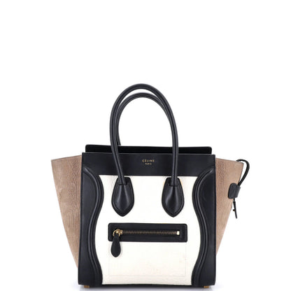 Celine Luggage Bag Canvas And Leather Mini