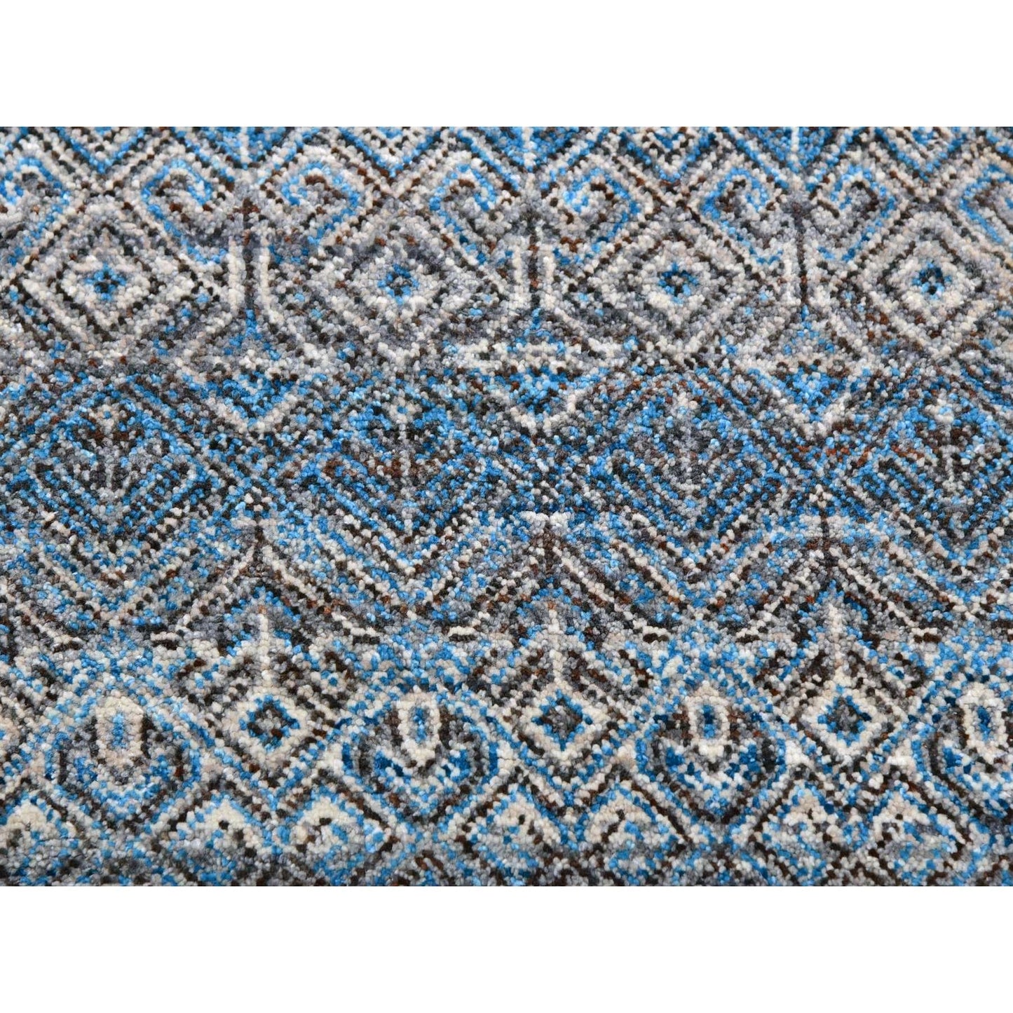 12'X12' Blue 100% Wool Hand Knotted Kohinoor Herrita Design Square Rug