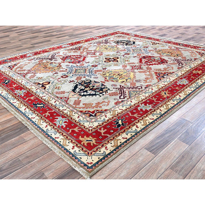 7'10"X9'10" Whisper Green Afghan Oushak Design 100% Wool Hand Knotted Rug