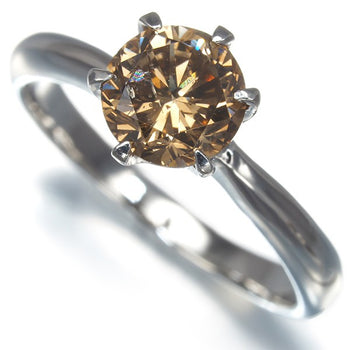 Diamond 1.007Ct Fancy Brown Si2 Good Solitaire Ring 900 Platinum