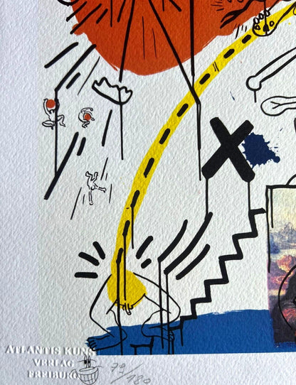 Keith Haring Lithograph Coa Signed In Pen Numbered In Pencil Collection