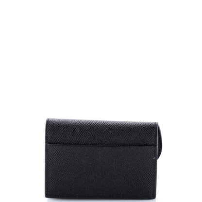 Christian Dior Saddle Lotus Wallet Leather Mini