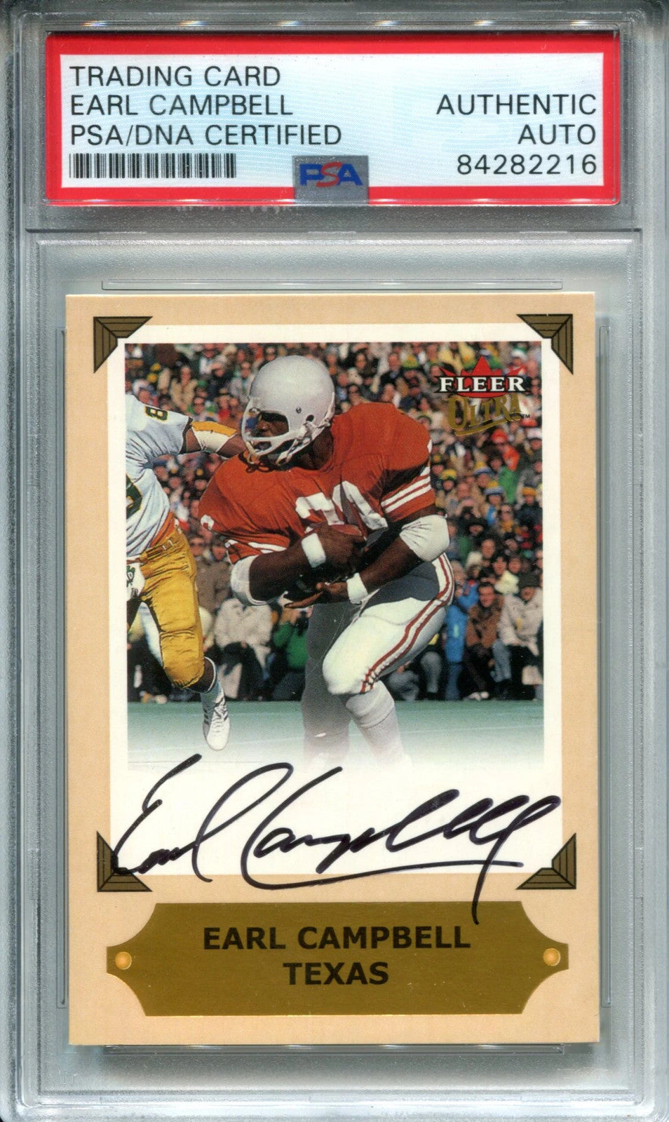 (PSA) Earl Campbell Autographed 2001 Fleer Card