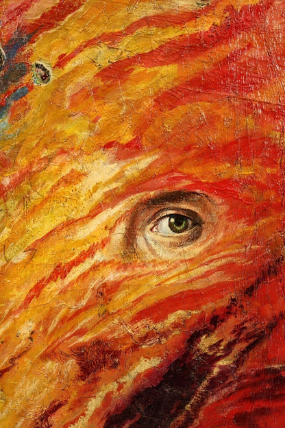 E.E. Druzhinina 1995 Original Oil Painting "Solaris" Signed & Titled on Reverse