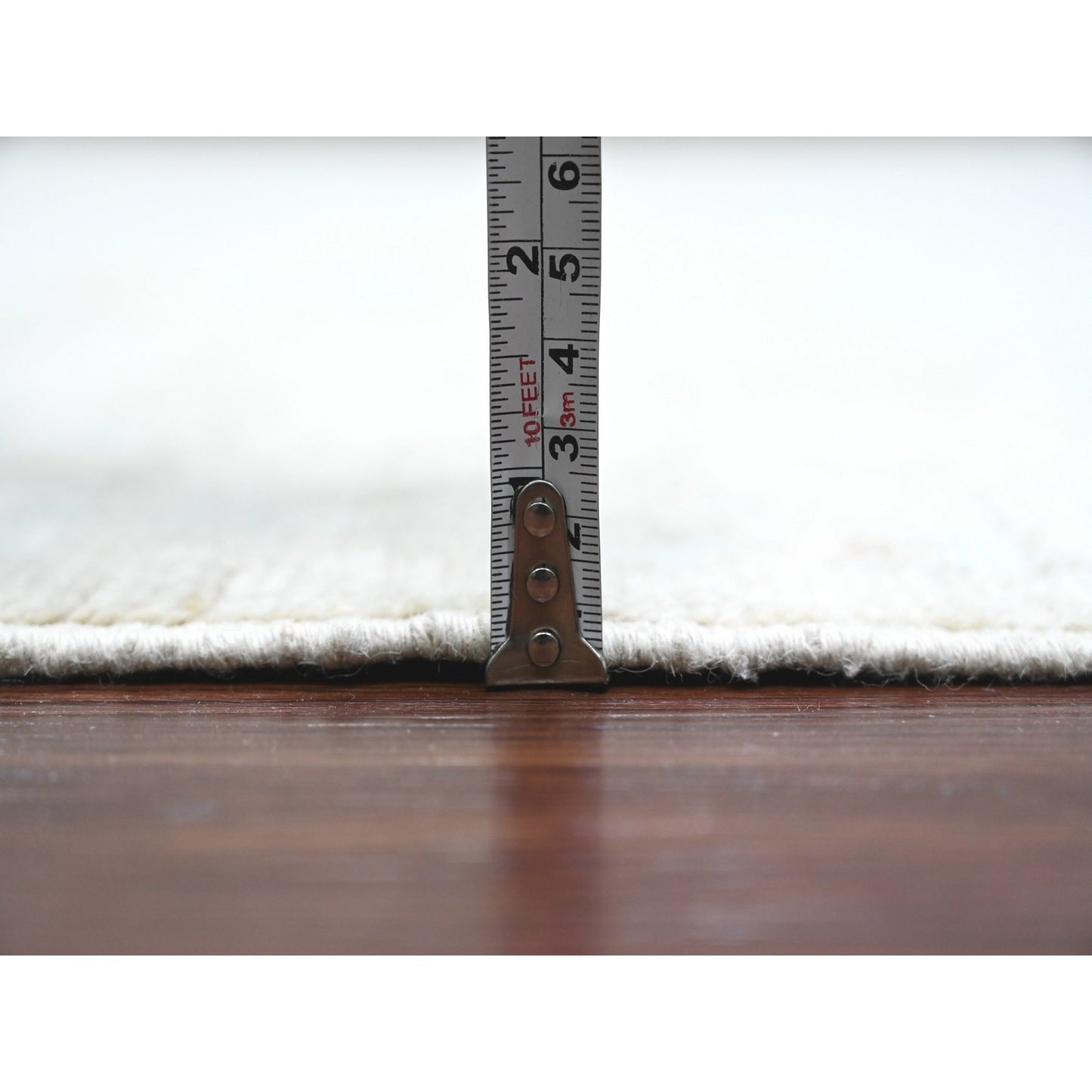 8'X9'7" Misty Gray Afghan Angora Oushak Pure Wool Hand Knotted Rug