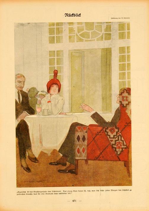 Original Simplicissimus 1913 By Marcello Dudovich Rudblid On Linen