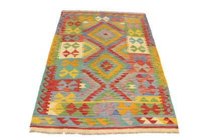 Multicolor Kilim Rug Geometric Design Office