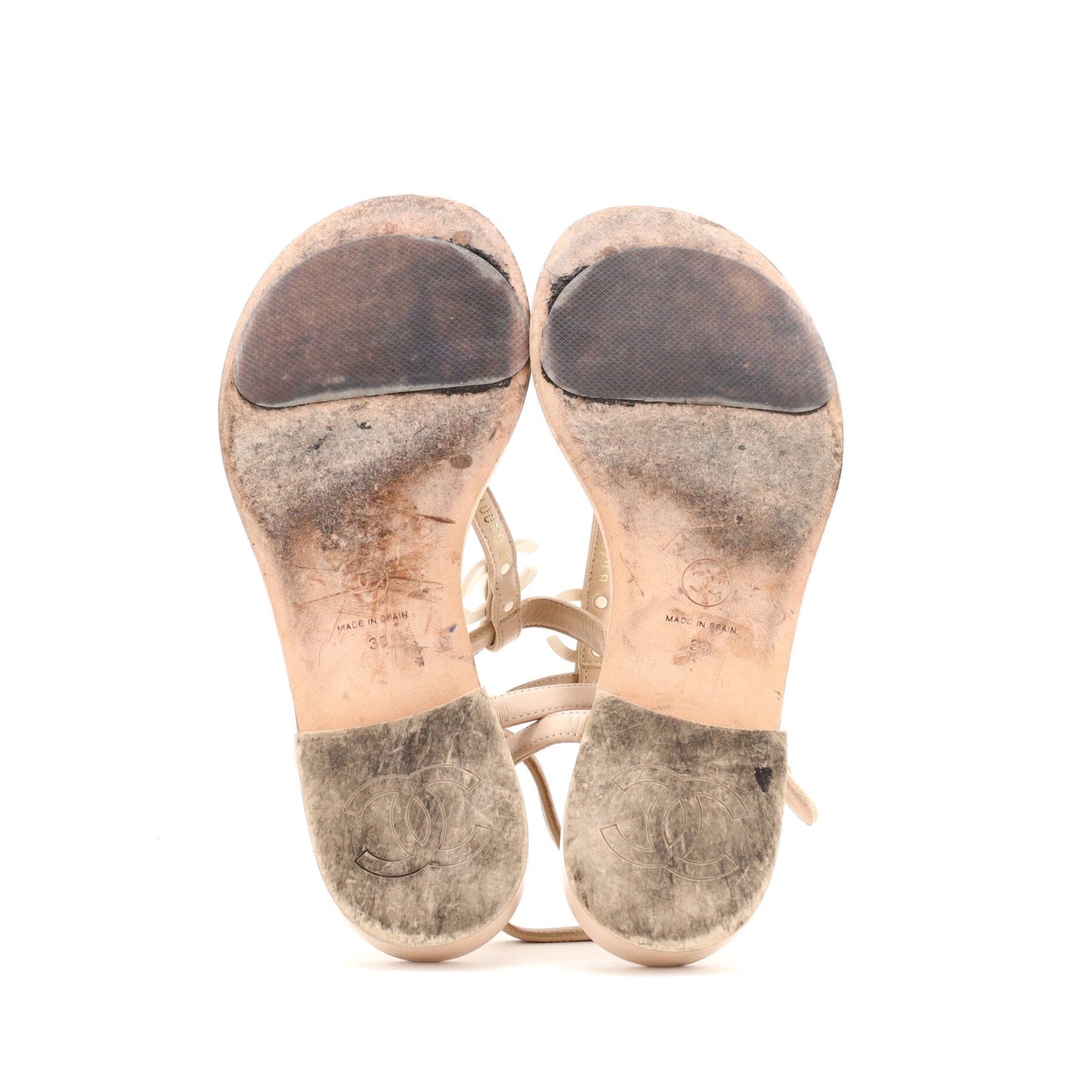 Chanel Women'S Cc Thong Sandals Leather