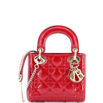 Christian Dior Lady Dior Chain Bag Cannage Quilt Patent Mini