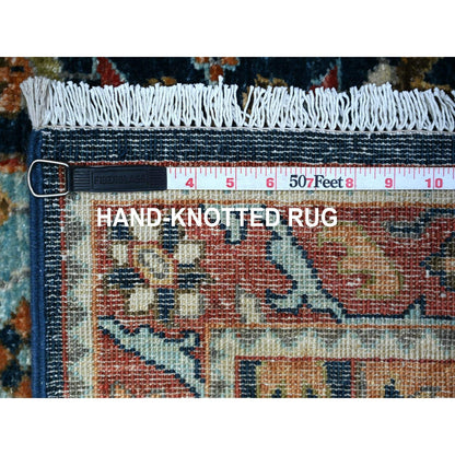 2'7"X9'8" Blue Fine Aryana Caucasian Ashtafa Hand Knotted Oriental Rug