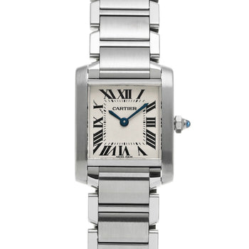Cartier Tank Francaise Sm W51008Q3 Silver Ladies Used Watch #644523