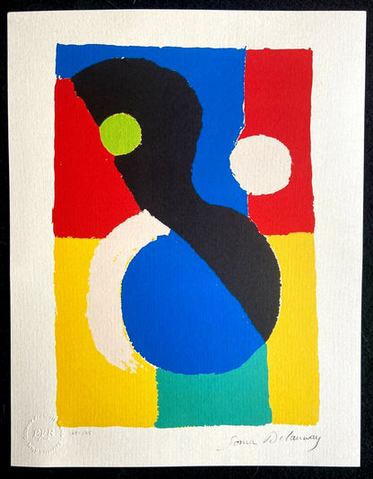 Sonia Delaunay Lithograph Coa Signed Op Numbered By Hand In Pencil