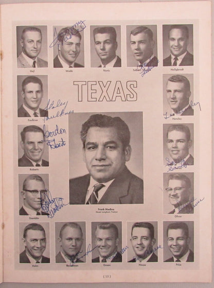 1961 Texas Vs Oklahoma Game Program Signed By