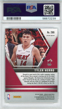Tyler Herro Autographed 2019 Panini Mosaic Green Prizm Rookie Card #280 (Psa)