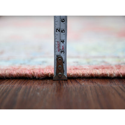 6'X8'9" Crimson Red Afghan Angora Oushak Hand Knotted Wool Oriental Rug