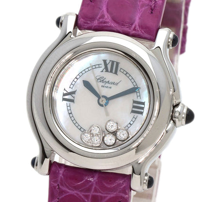 Chopard Happy Sports Diamond Watches 27/8245-23 Stainless Steel/Leather