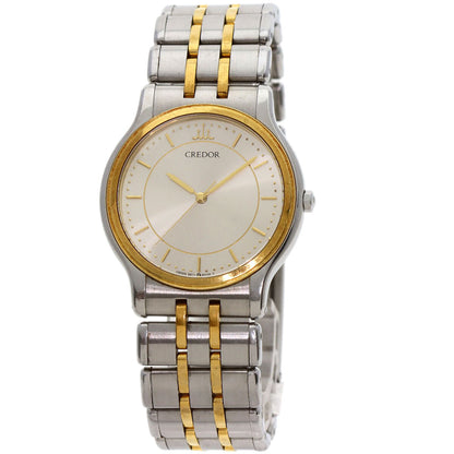 Seiko Credor Round Face Watches 9571-6020 Stainless Steel/Ssxk18Yg Mens
