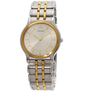 Seiko Credor Round Face Watches 9571-6020 Stainless Steel/Ssxk18Yg Mens