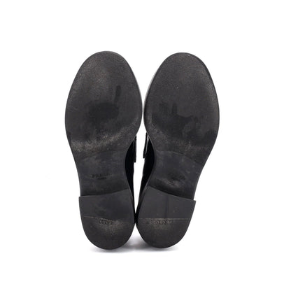 Prada Women'S Triangle Logo Loafers Spazzolato Leather